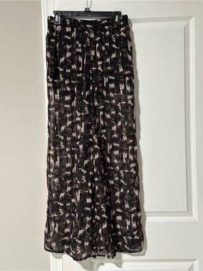 Abercrombie& fitch Women's Black and Brown Printed palazzo summer pants